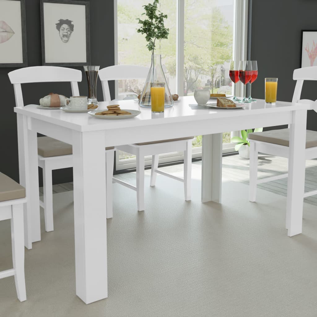 <img Tavolo da Pranzo 140x80x75 cm Bianco>