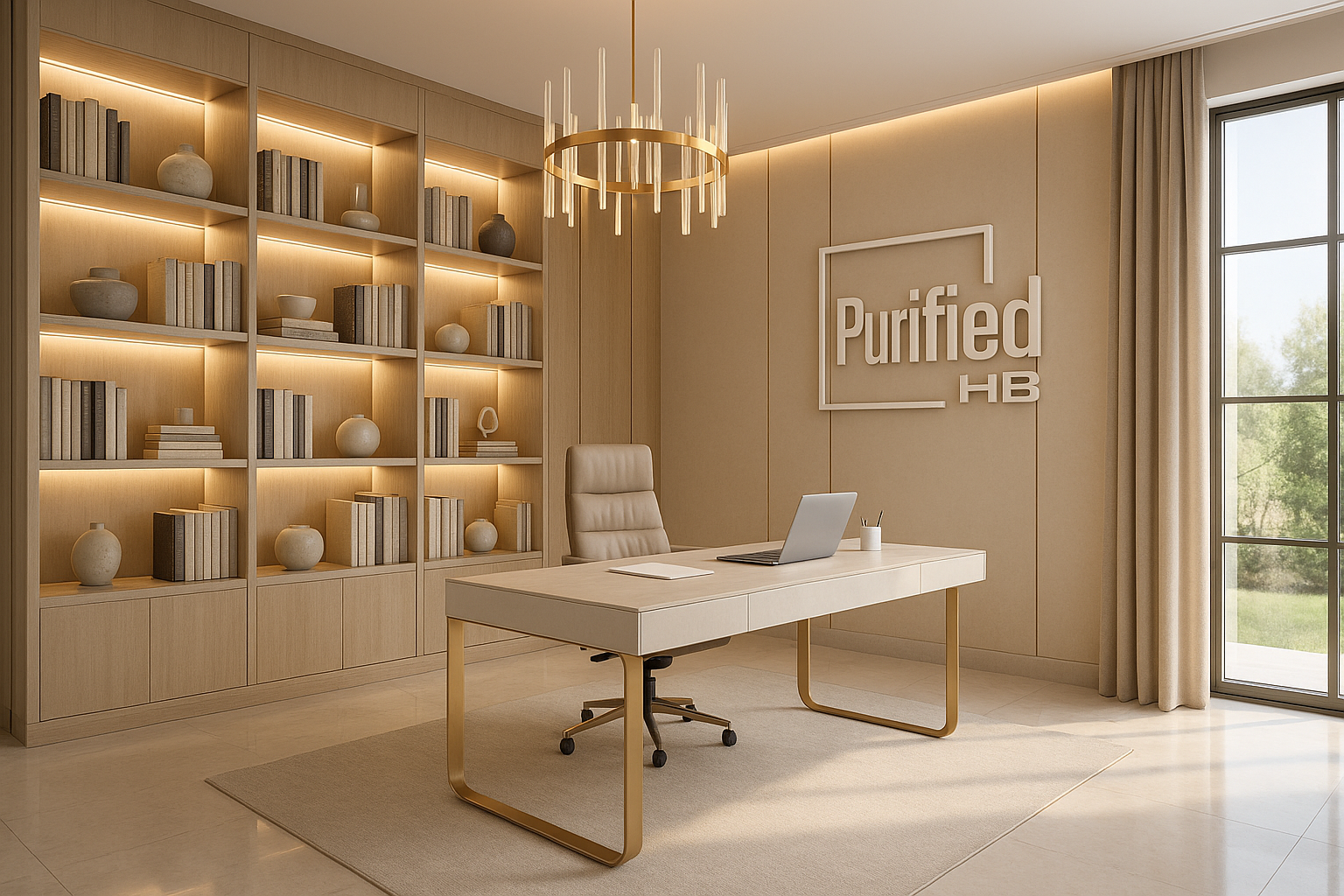 Libreria in legno con decorazioni