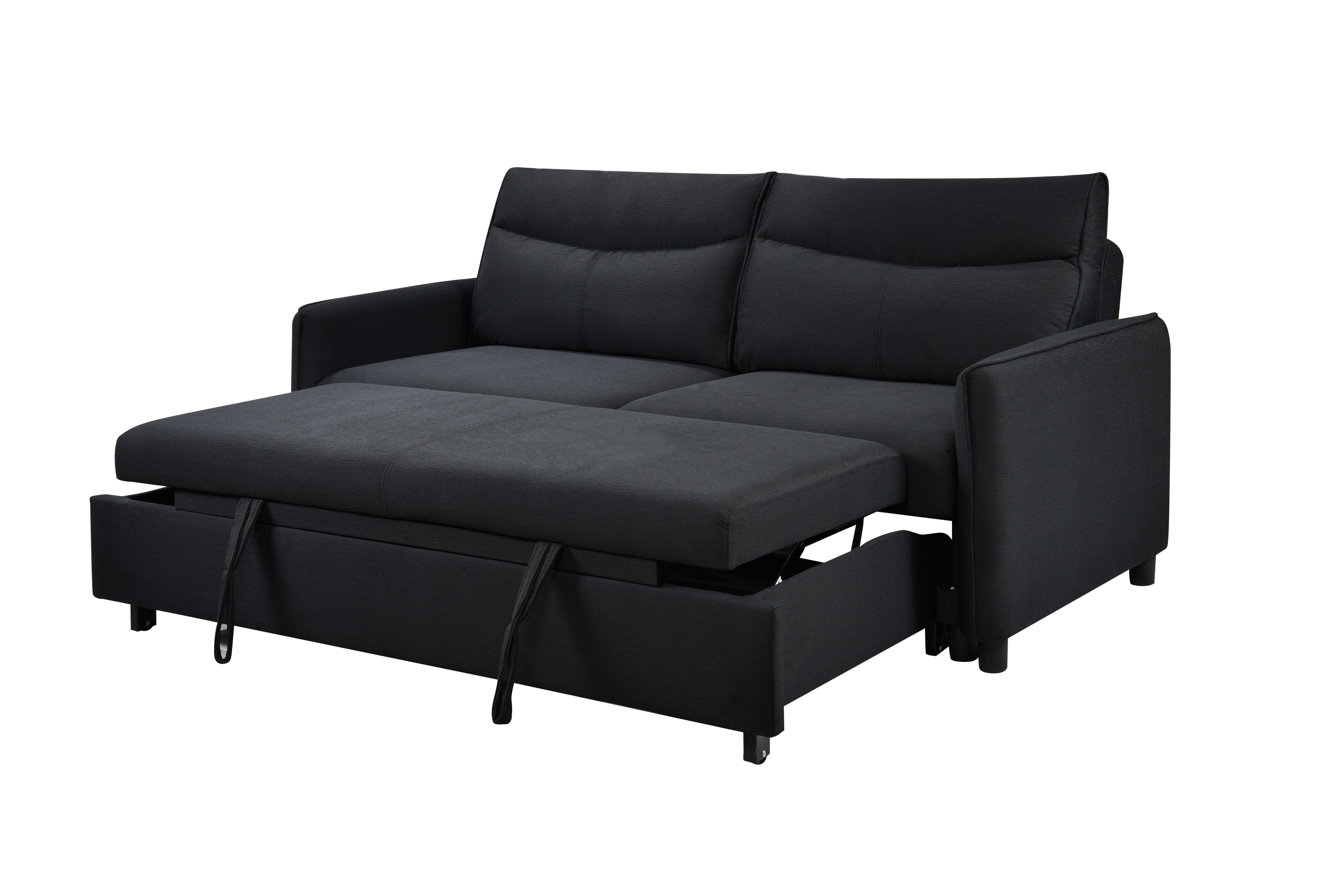 Divano Letto Convertibile 3 in 1 con Letto Estraibile Nero