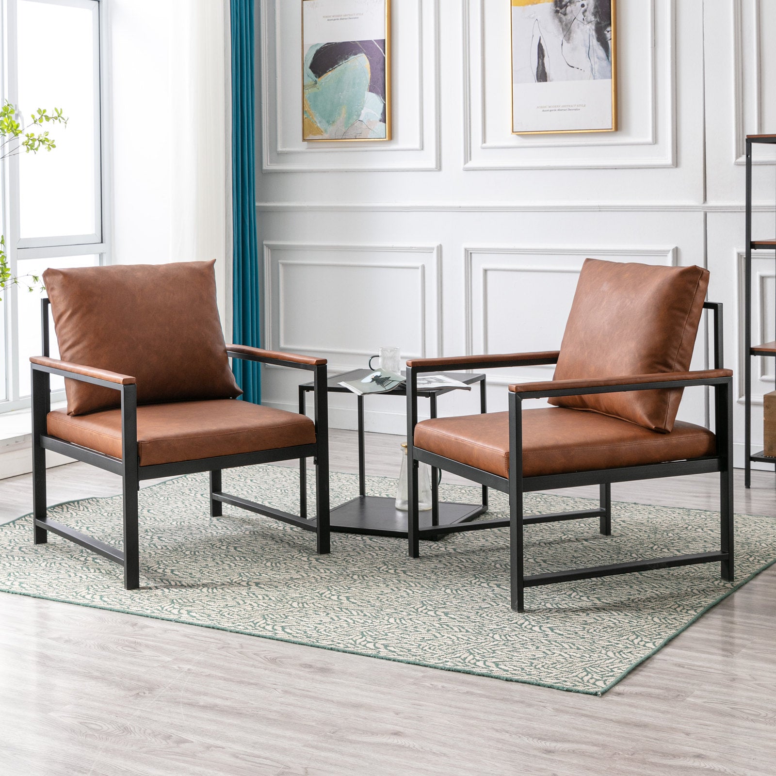 Poltrona Moderna Arancione Ecopelle