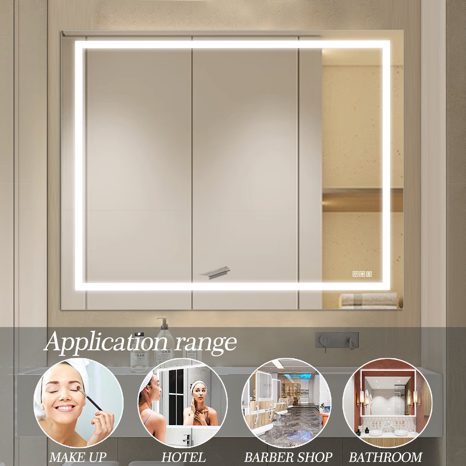 Specchio Bagno LED 122x91cm Anti-Appannamento