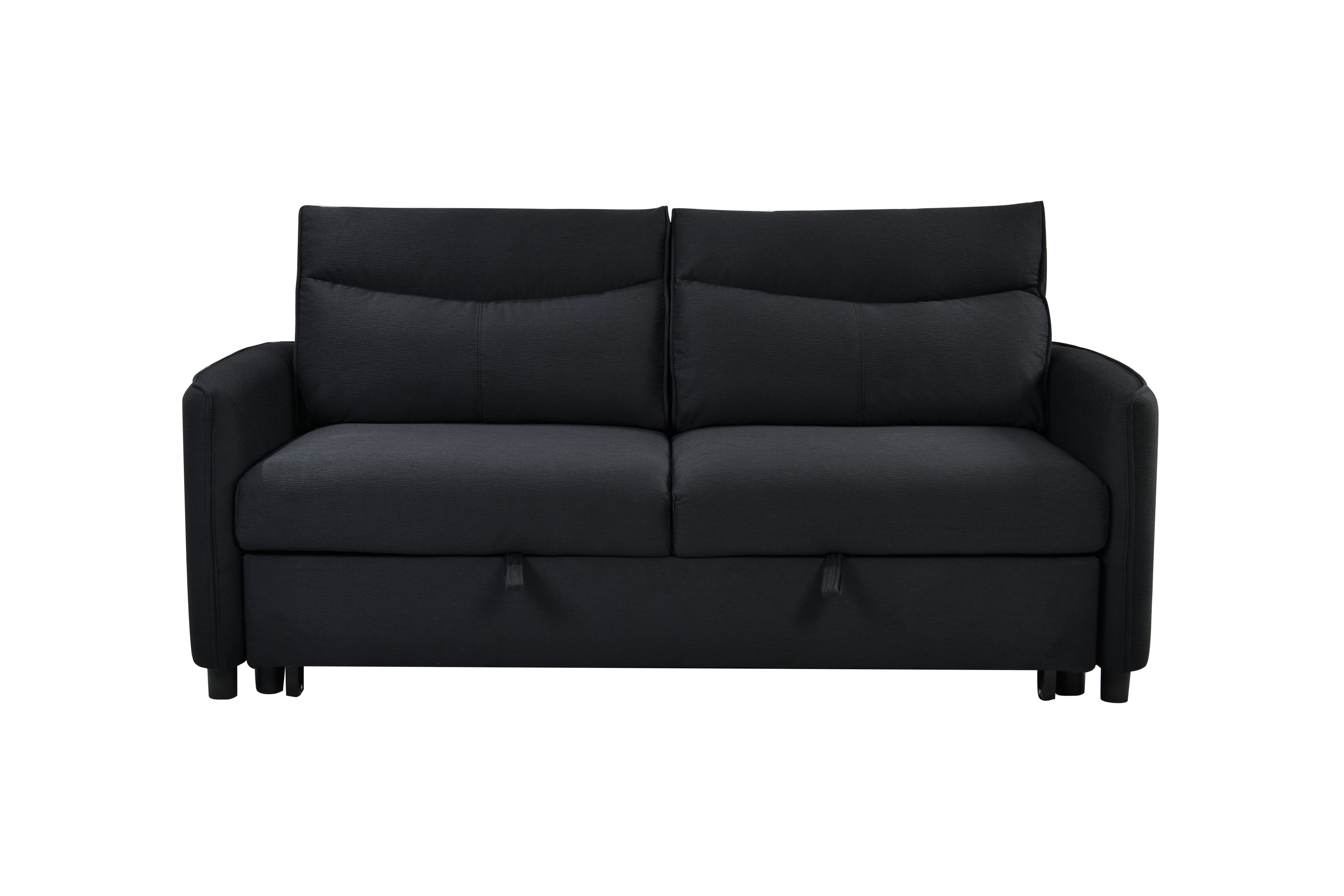 Divano Letto Convertibile 3 in 1 con Letto Estraibile Nero