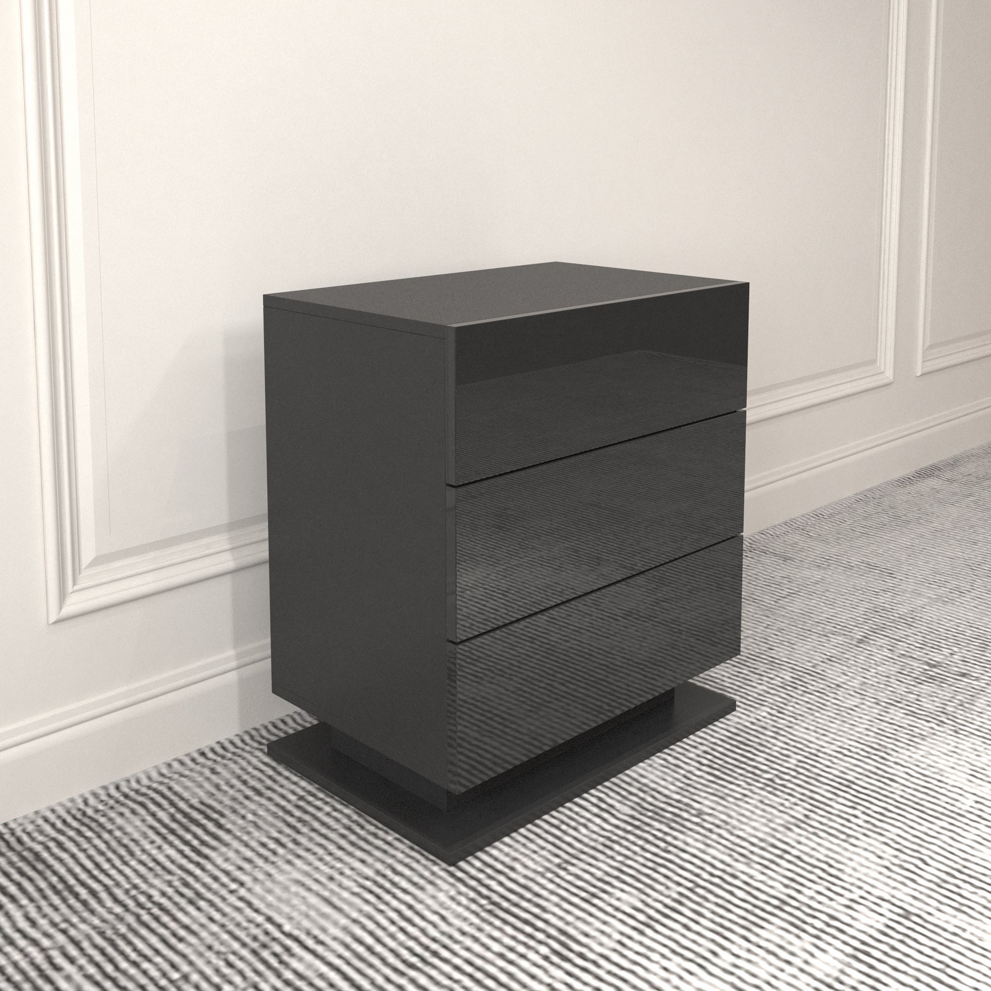 Comodino Nero con LED RGB