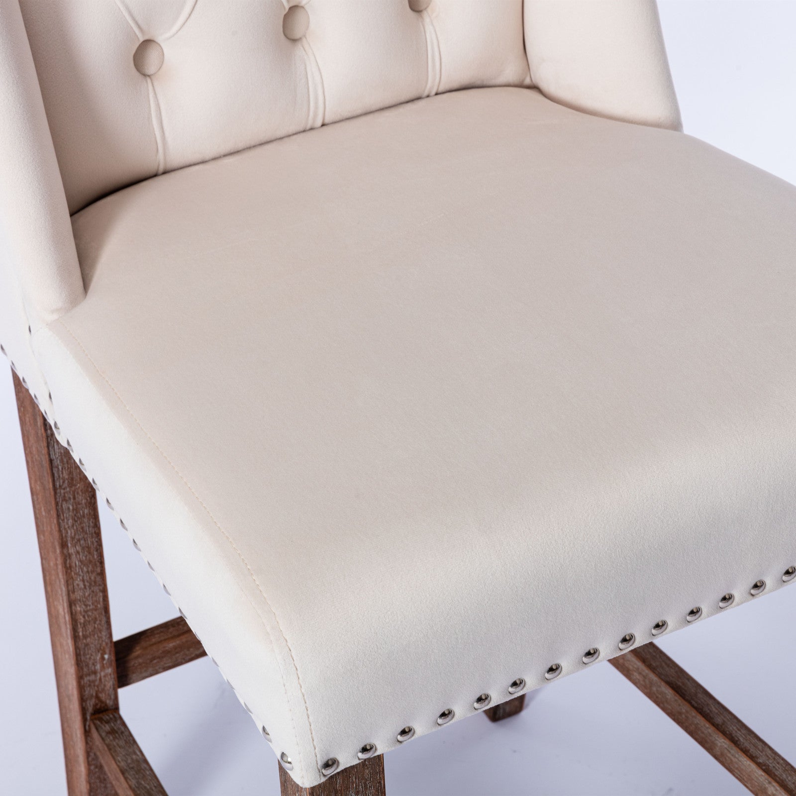 Sgabelli Bar Set 2 Velluto Beige