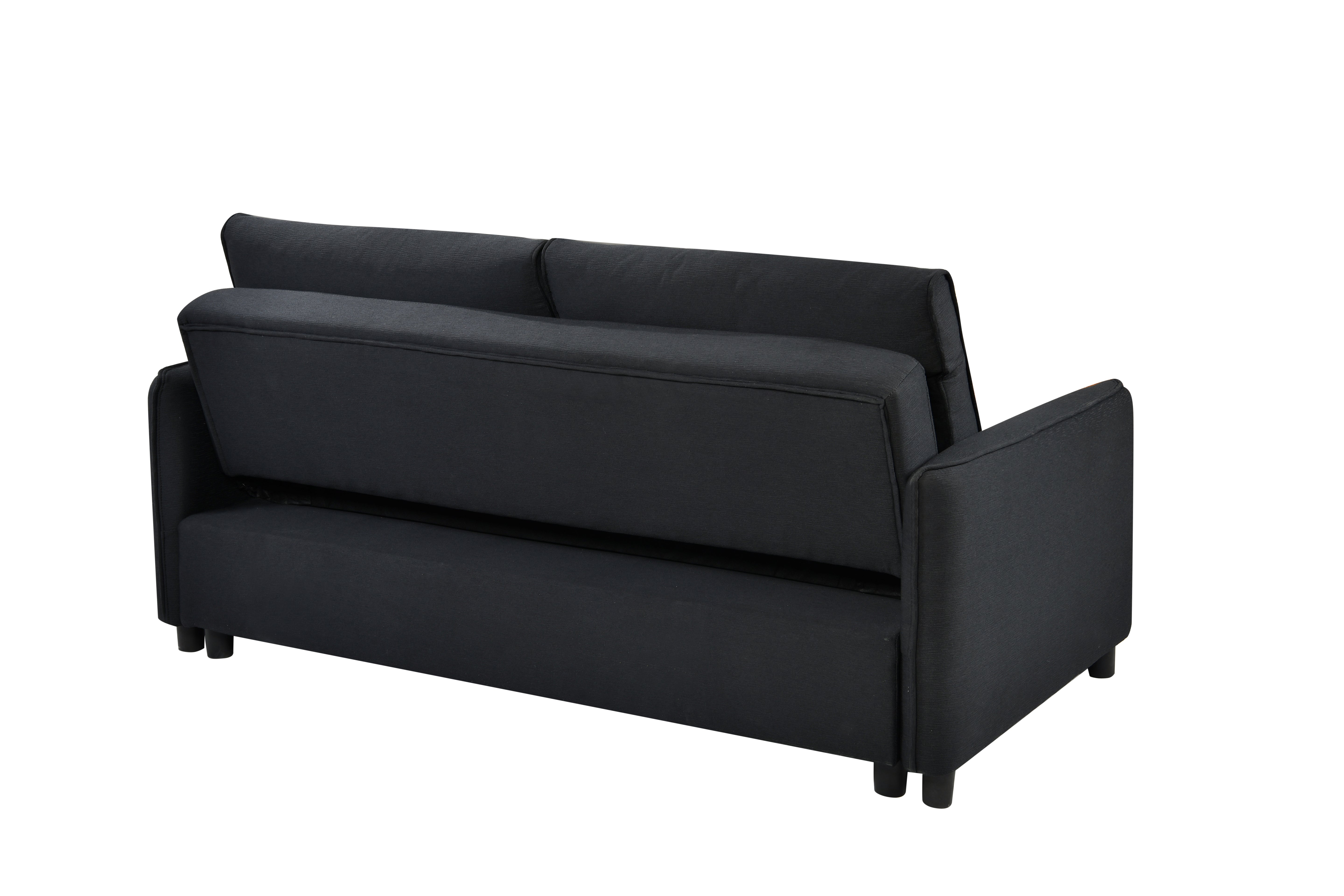 Divano Letto Convertibile 3 in 1 con Letto Estraibile Nero
