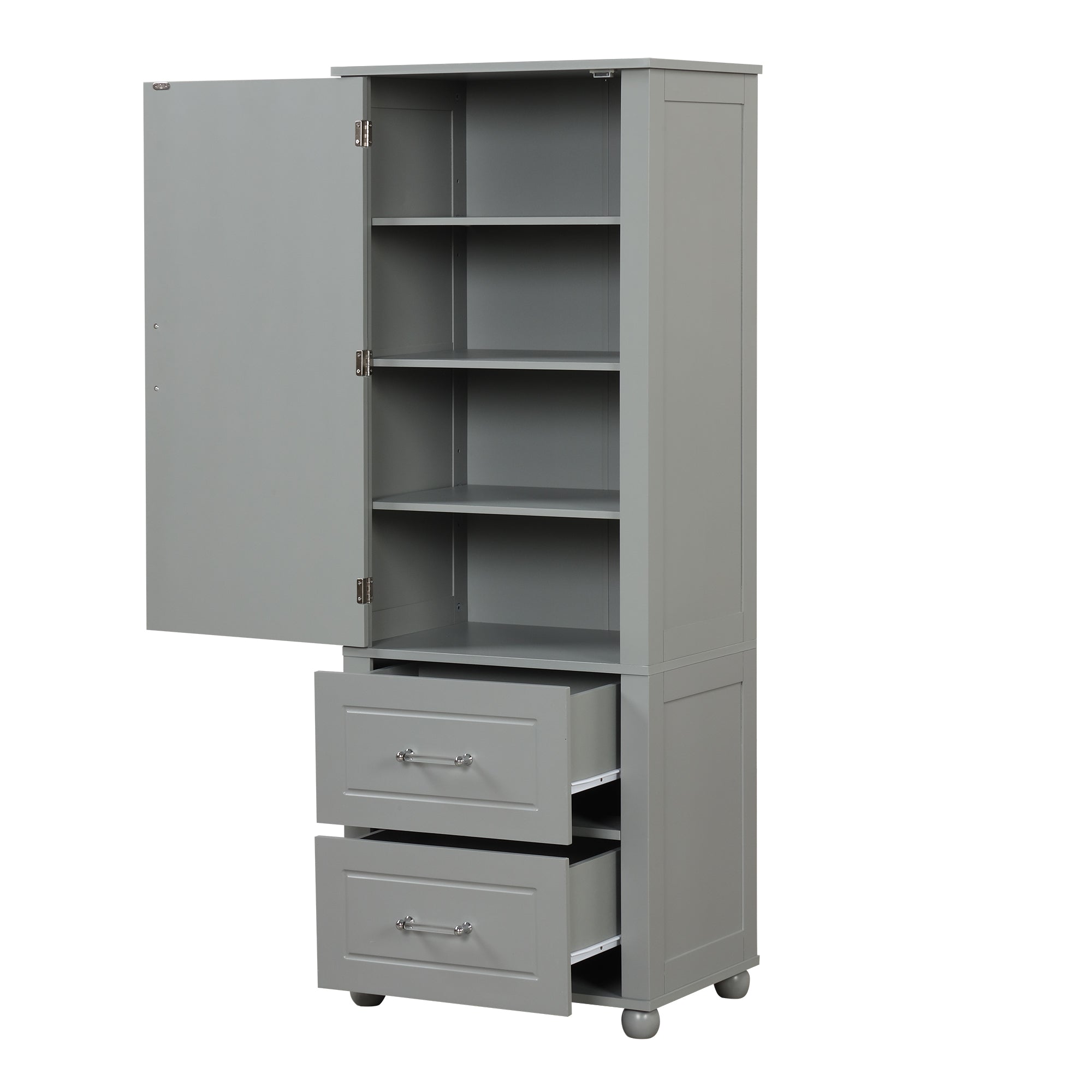 Mobile Bagno Alto Grigio 2 Cassetti 156cm
