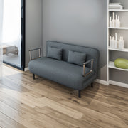 Poltrona Letto Convertibile Tri-Fold 140cm con Schienale Regolabile - Blu e Grigio