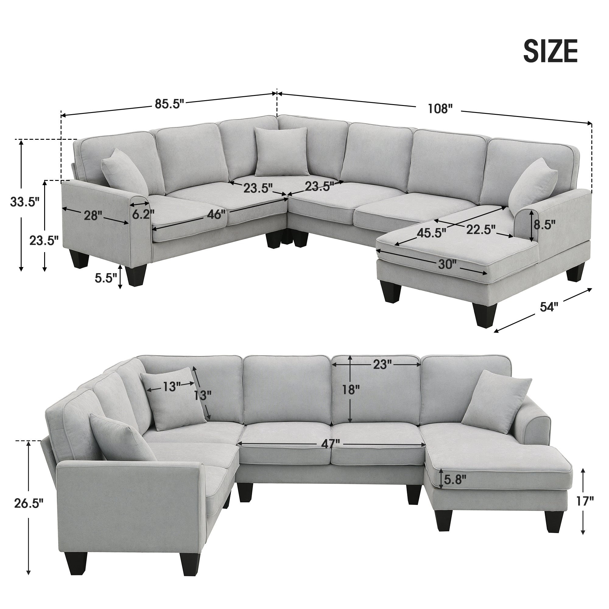 Divano Angolare Urbano 7 Posti - Comfort Moderno