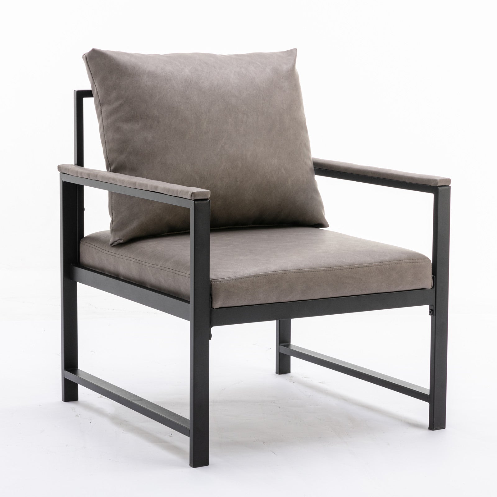 Poltrona Moderna Grigia Ecopelle