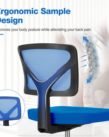 Armless Mesh Office Chair, Ergonomic Computer Desk Chair