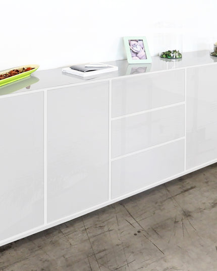 Credenza BLOOM da 220 cm - Bianco laccato lucido