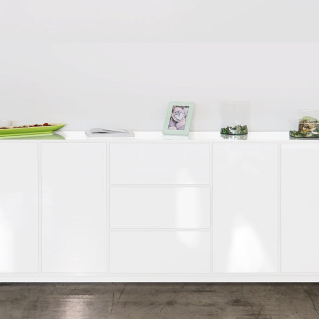 Credenza BLOOM da 220 cm - Bianco laccato lucido