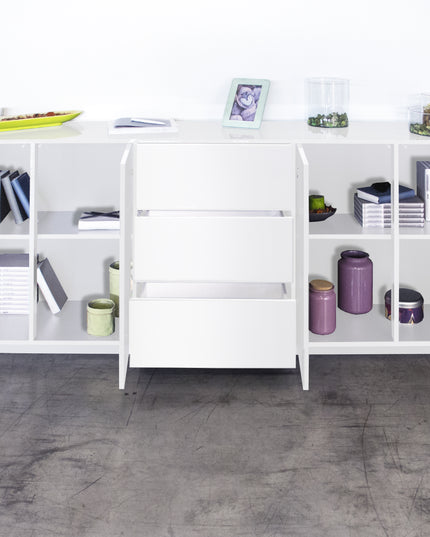 Credenza BLOOM da 220 cm - Bianco laccato lucido
