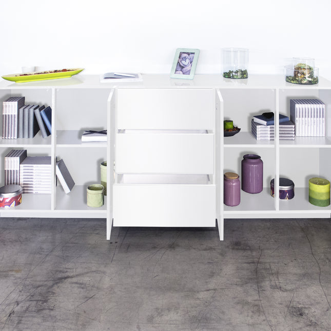 Credenza BLOOM da 220 cm - Bianco laccato lucido