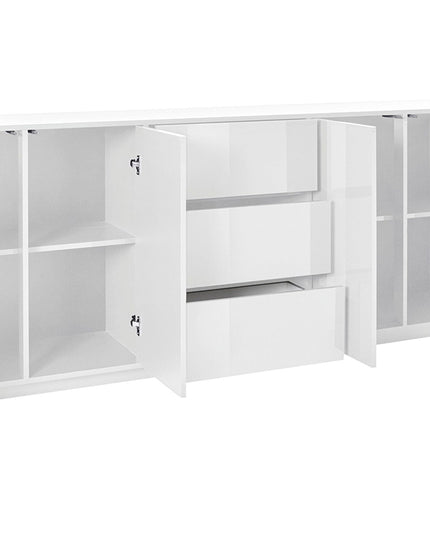 Credenza BLOOM da 220 cm - Bianco laccato lucido