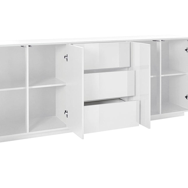 Credenza BLOOM da 220 cm - Bianco laccato lucido