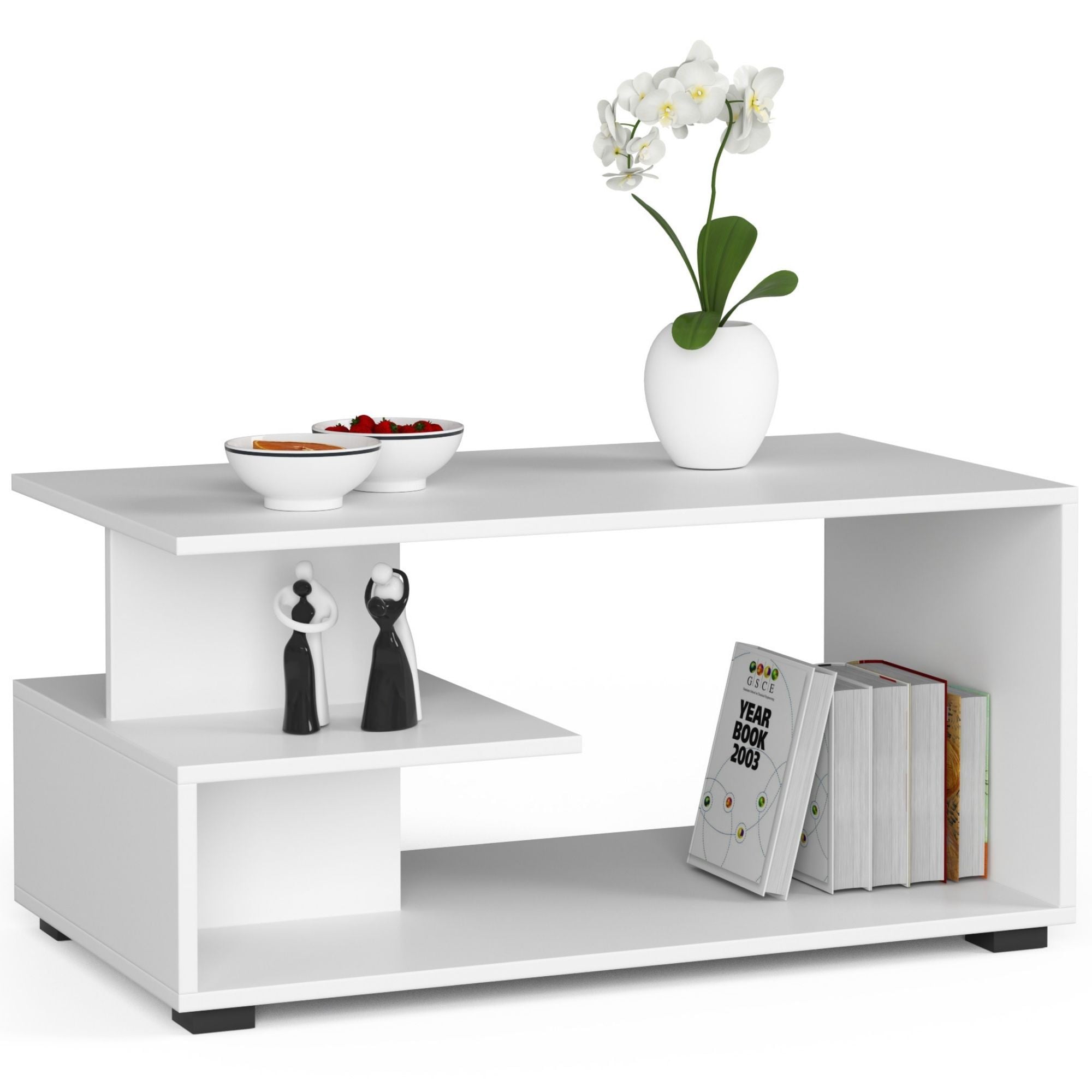 Tavolino da Caffè Pin 90×51×45 cm – Bianco