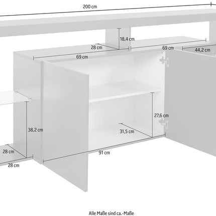 Credenza ESSENTIAL 3 ante da 200 cm.