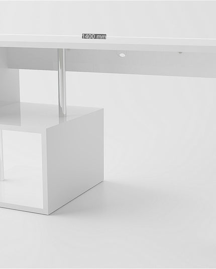 Scrivania ESSE da 140 cm - Bianco laccato lucido