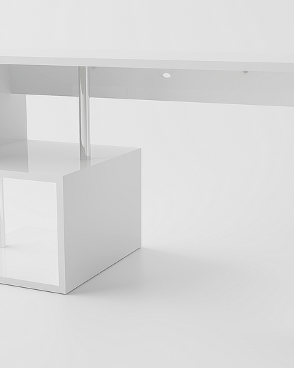 Scrivania ESSE da 140 cm - Bianco laccato lucido