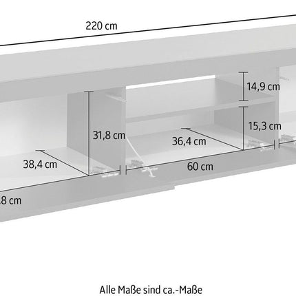 Porta TV ESSENTIAL 220 cm 2 anta 1 ribalta.