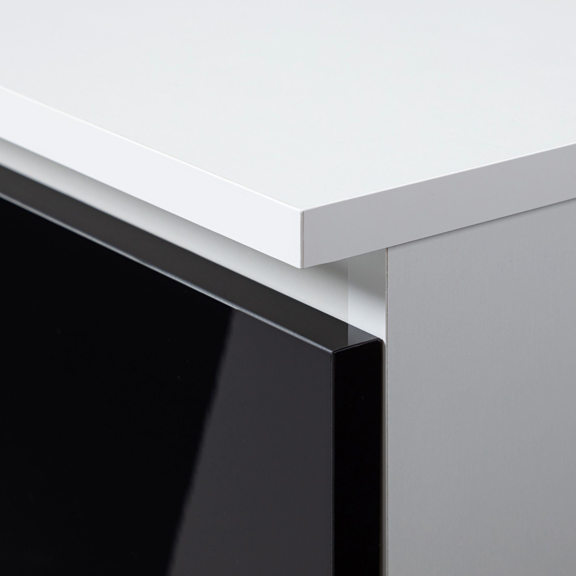 Credenza Aria 120 cm 1 Cassetto 1 Anta – Bianco/Nero Lucido