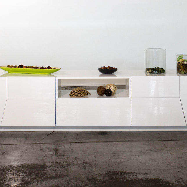 Porta tv ALIEN 220 cm - Bianco laccato lucido