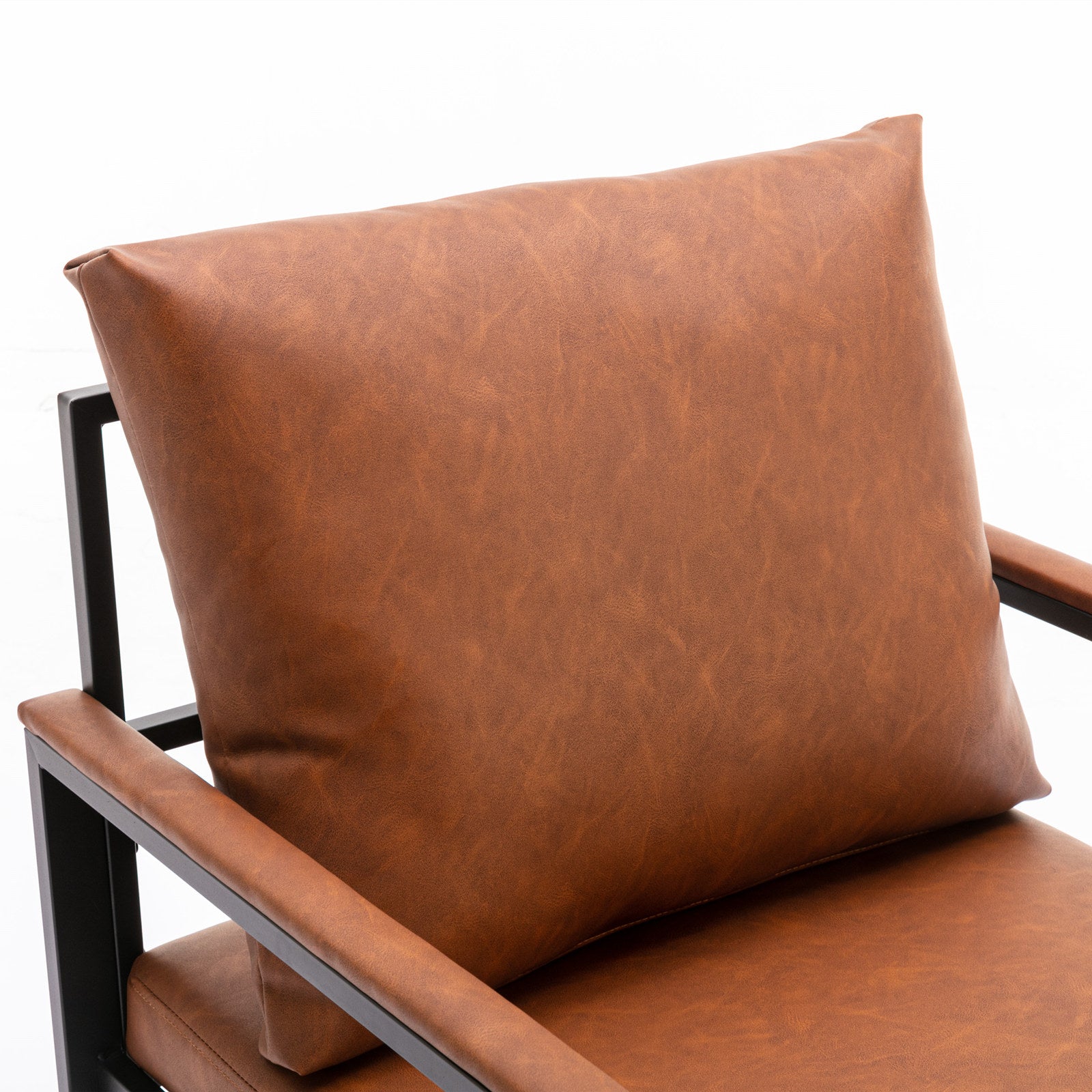Poltrona Moderna Arancione Ecopelle