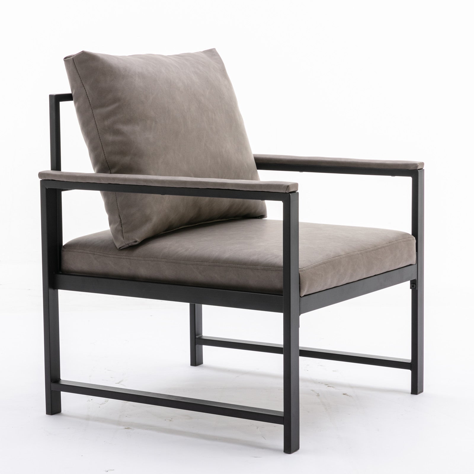 Poltrona Moderna Grigia Ecopelle
