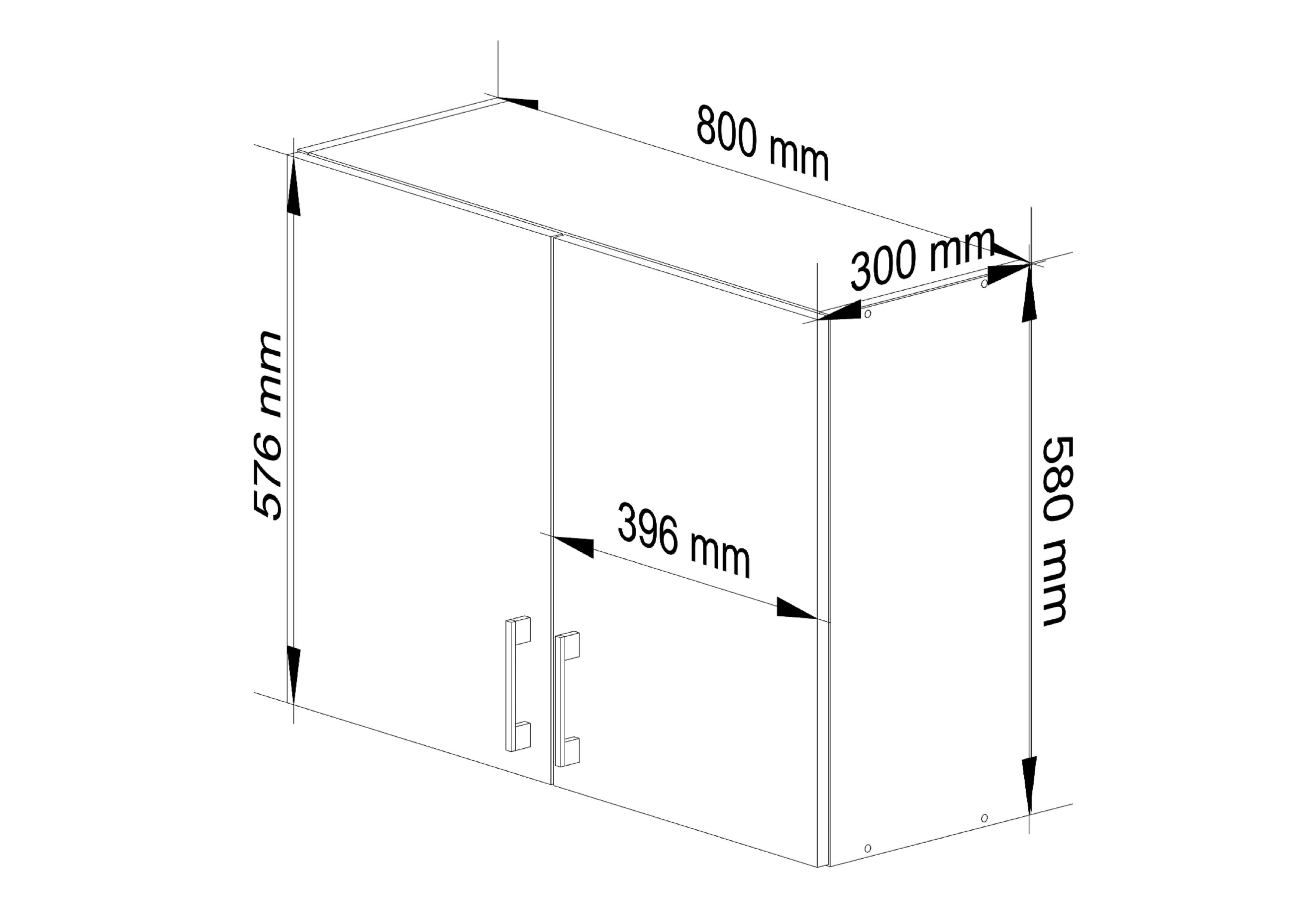 Pensile Cucina Lima 80 cm 2 Ante – Bianco/Rovere Sonoma