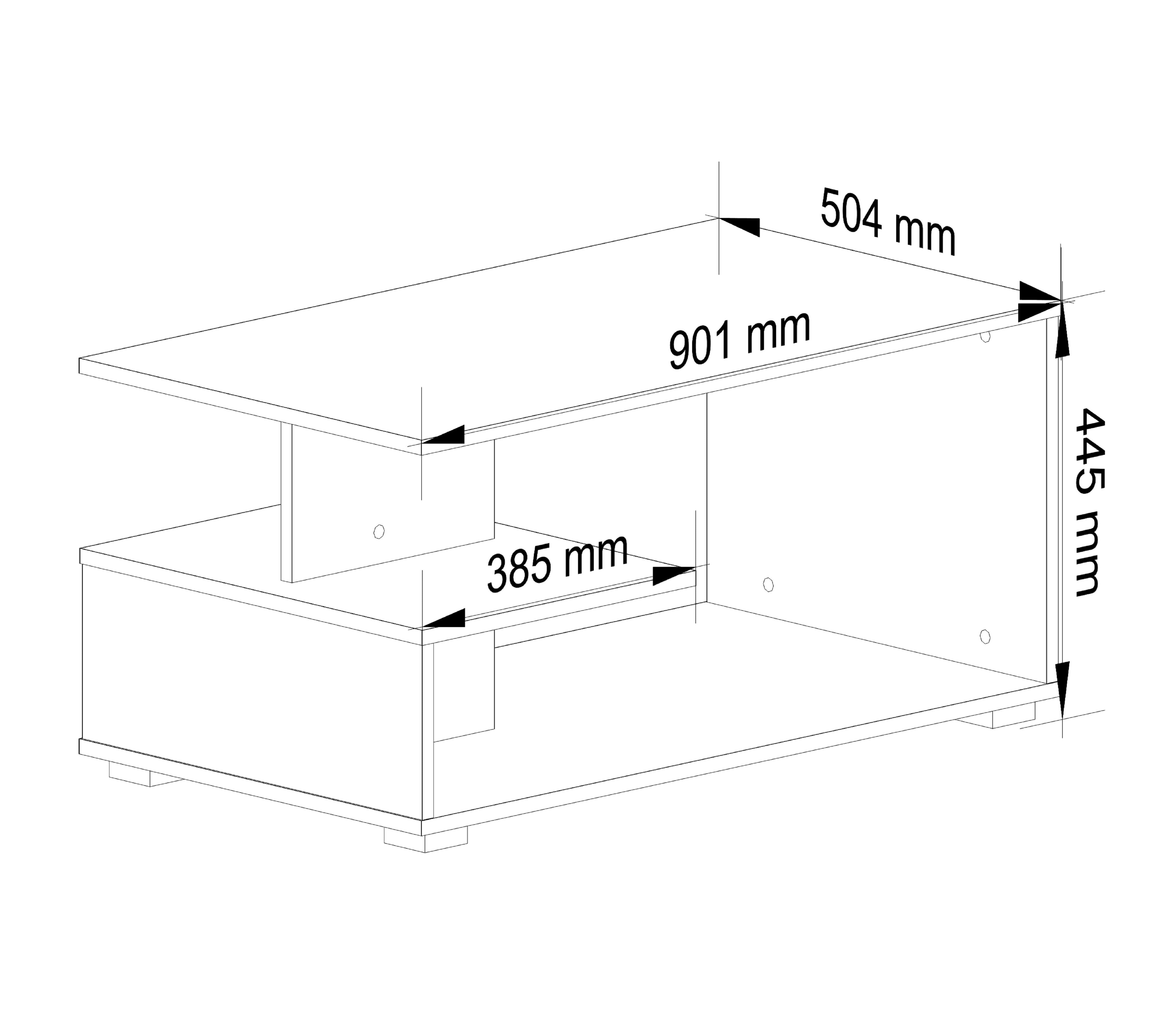 Tavolino da Caffè Pin 90×51×45 cm – Bianco