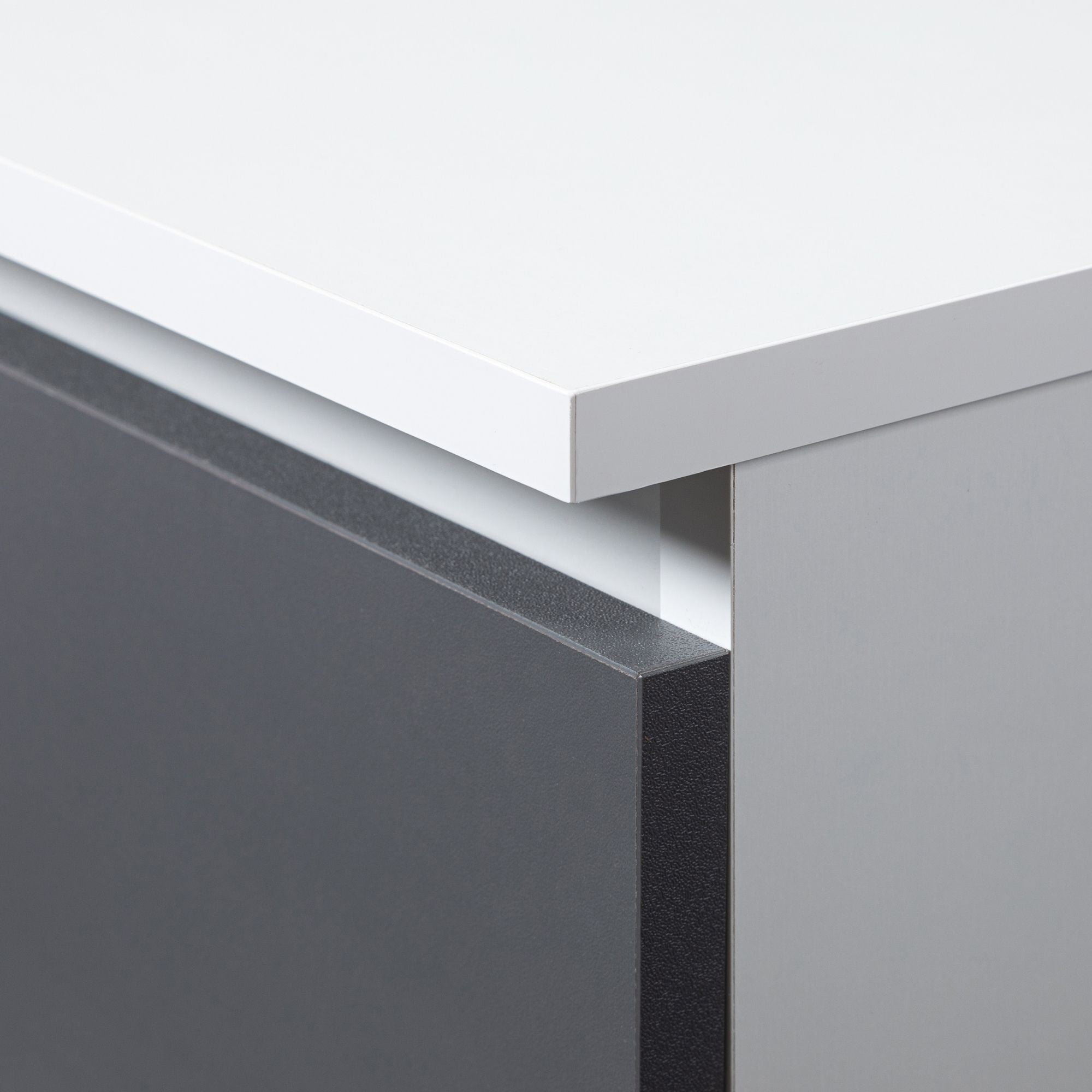 Cassettiera Linea 4 Cassetti 2 Ante – Bianco/Grigio 160x40x99 cm