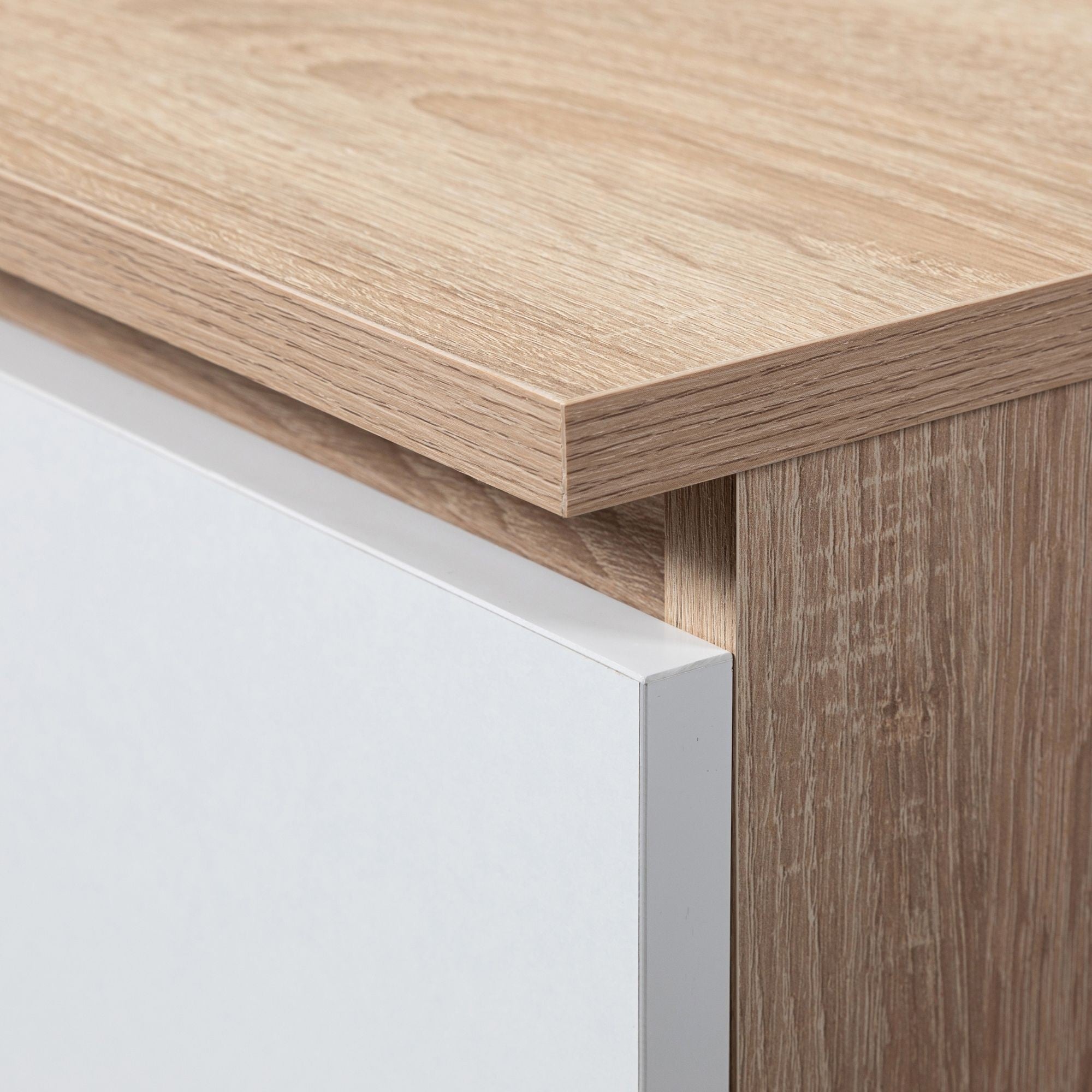 Armadio S 90 cm 2 Ante Specchio 2 Cassetti — Sonoma/Bianco