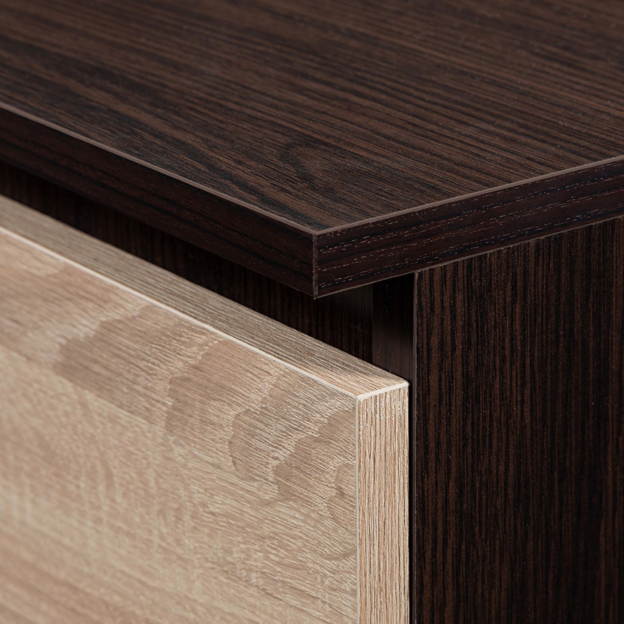 Armadio Linea 90 cm 2 Ante Specchio 2 Cassetti — Wengè/Sonoma