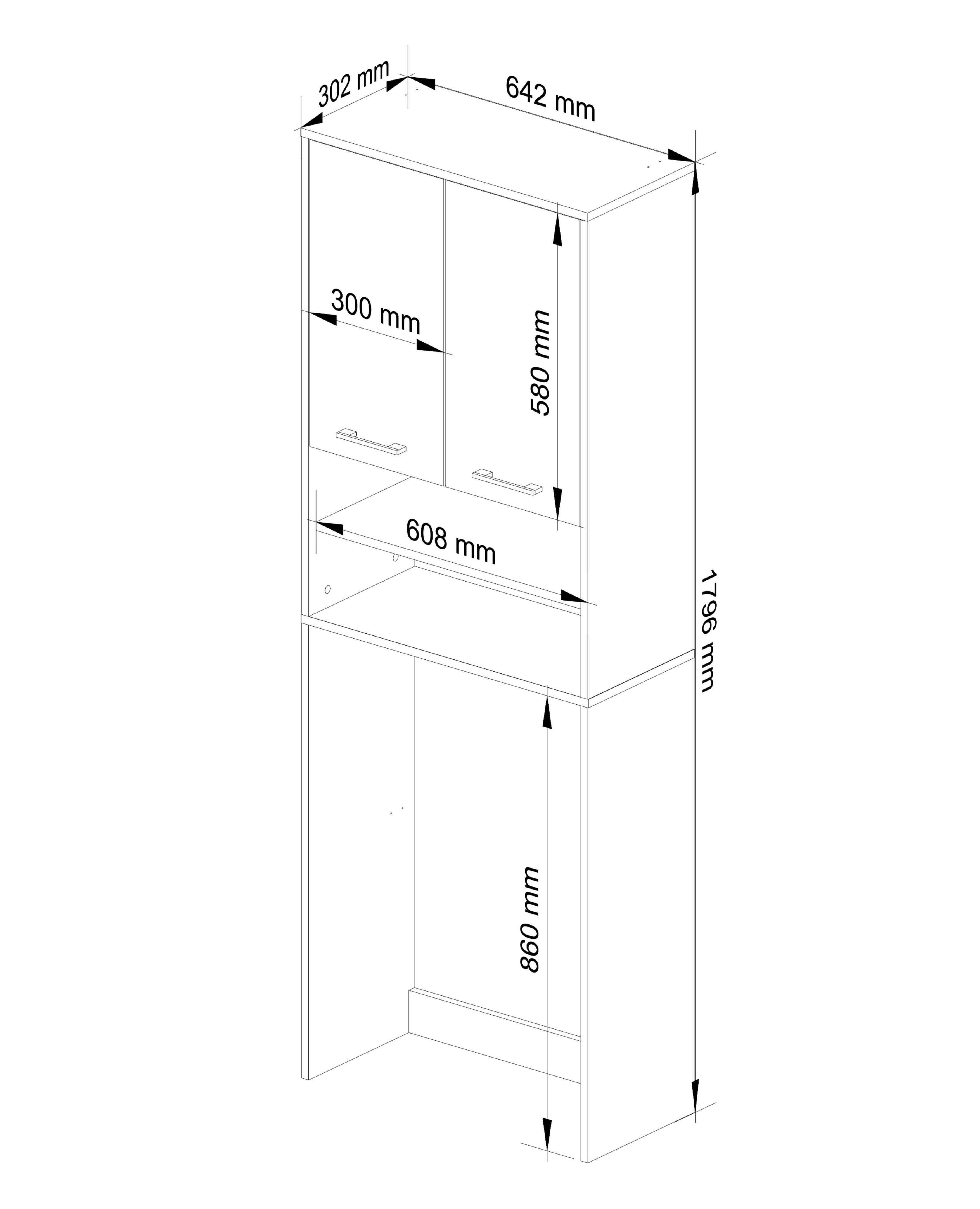 Colonna Bagno 4 Ripiani – Bianco/Rosso Lucido