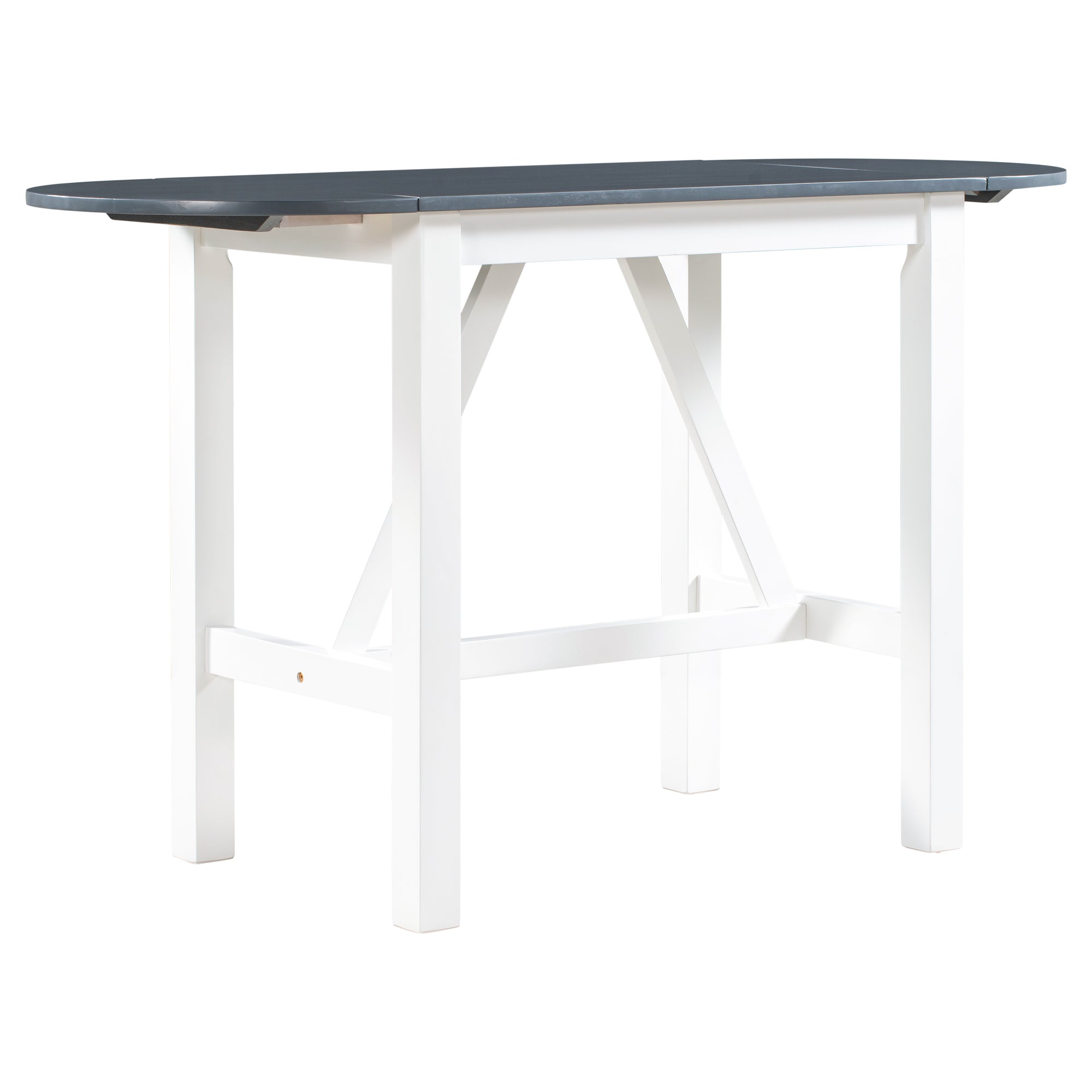 Set Tavolo Pranzo 3 Pezzi Ribaltabile Bianco Grigio