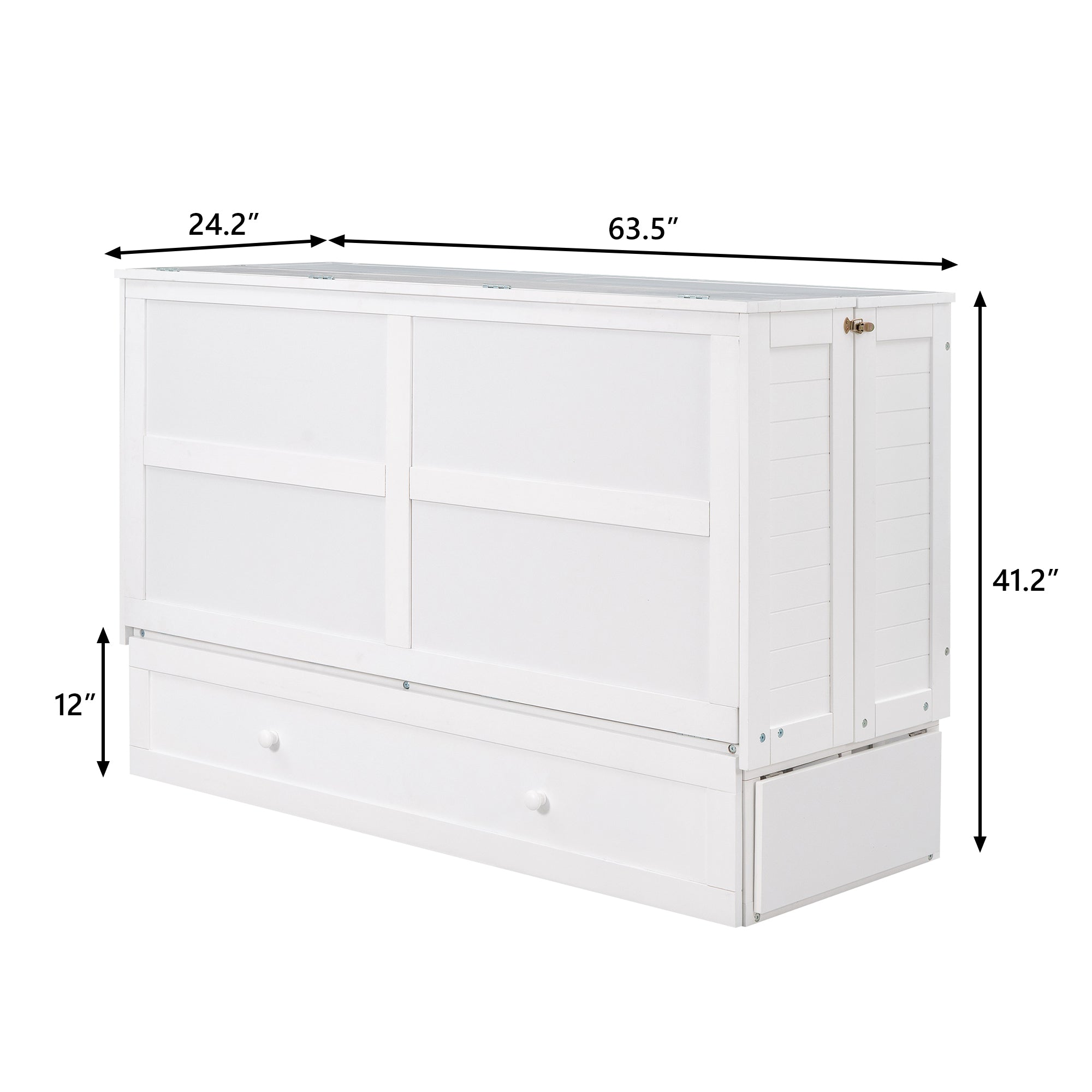 Letto Murphy Queen Bianco con Cassetto