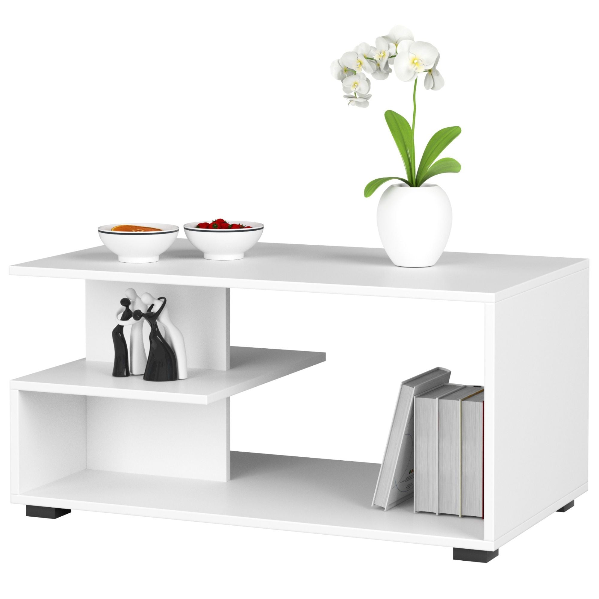 Tavolino da Caffè Pin 90×51×45 cm – Bianco
