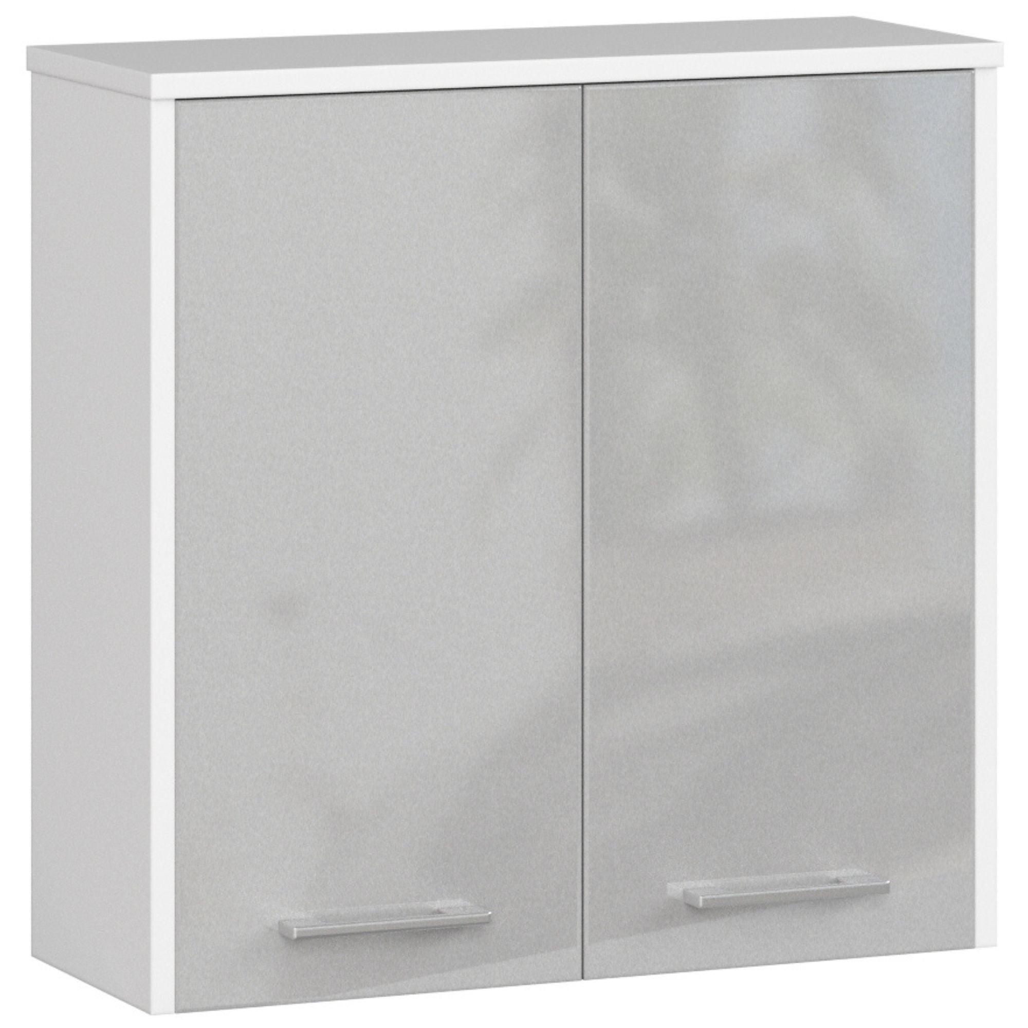 Armadietto Bagno Aria 60 cm 2 Ante – Bianco/Metallic