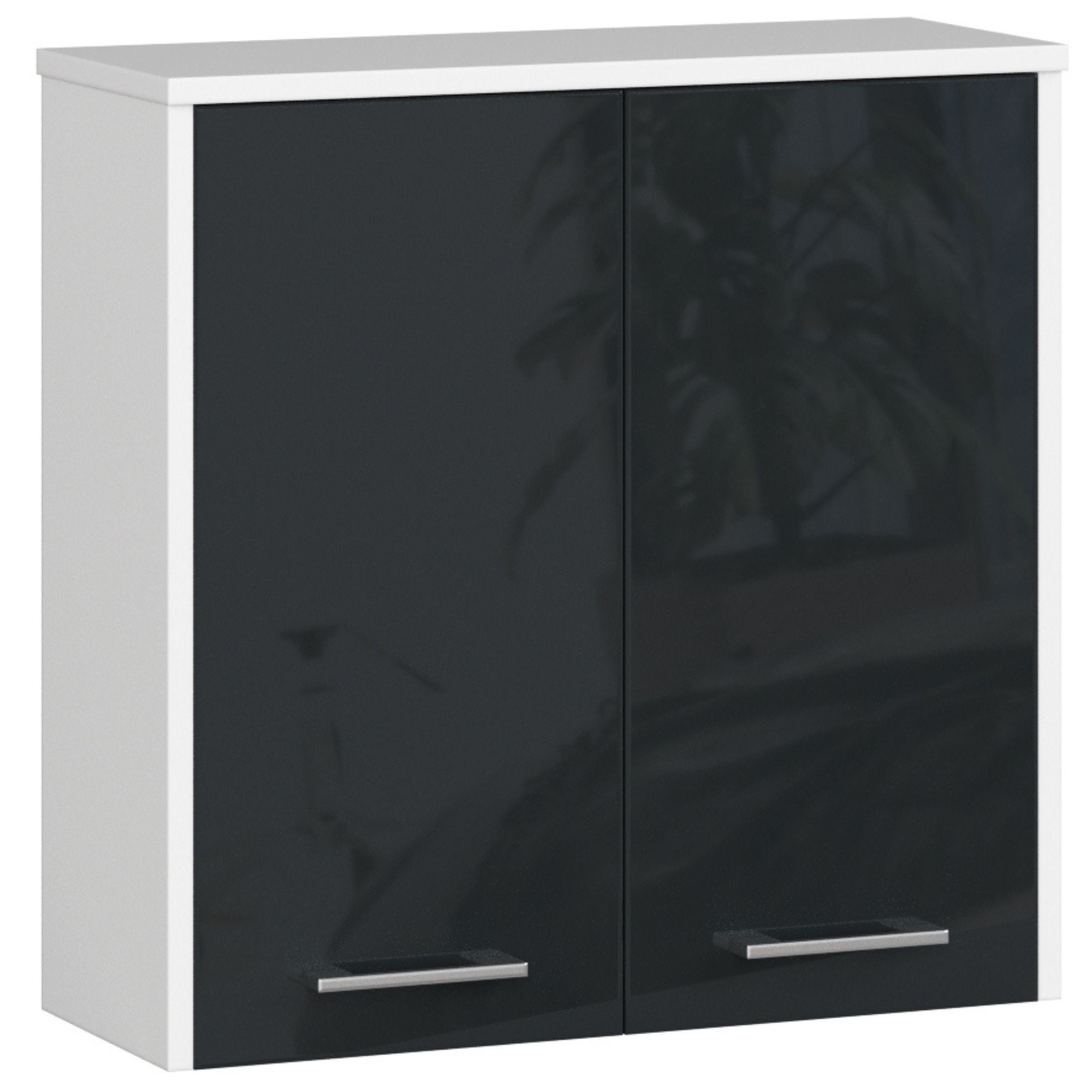 Armadietto Bagno Aria 60 cm 2 Ante – Bianco/Grafite