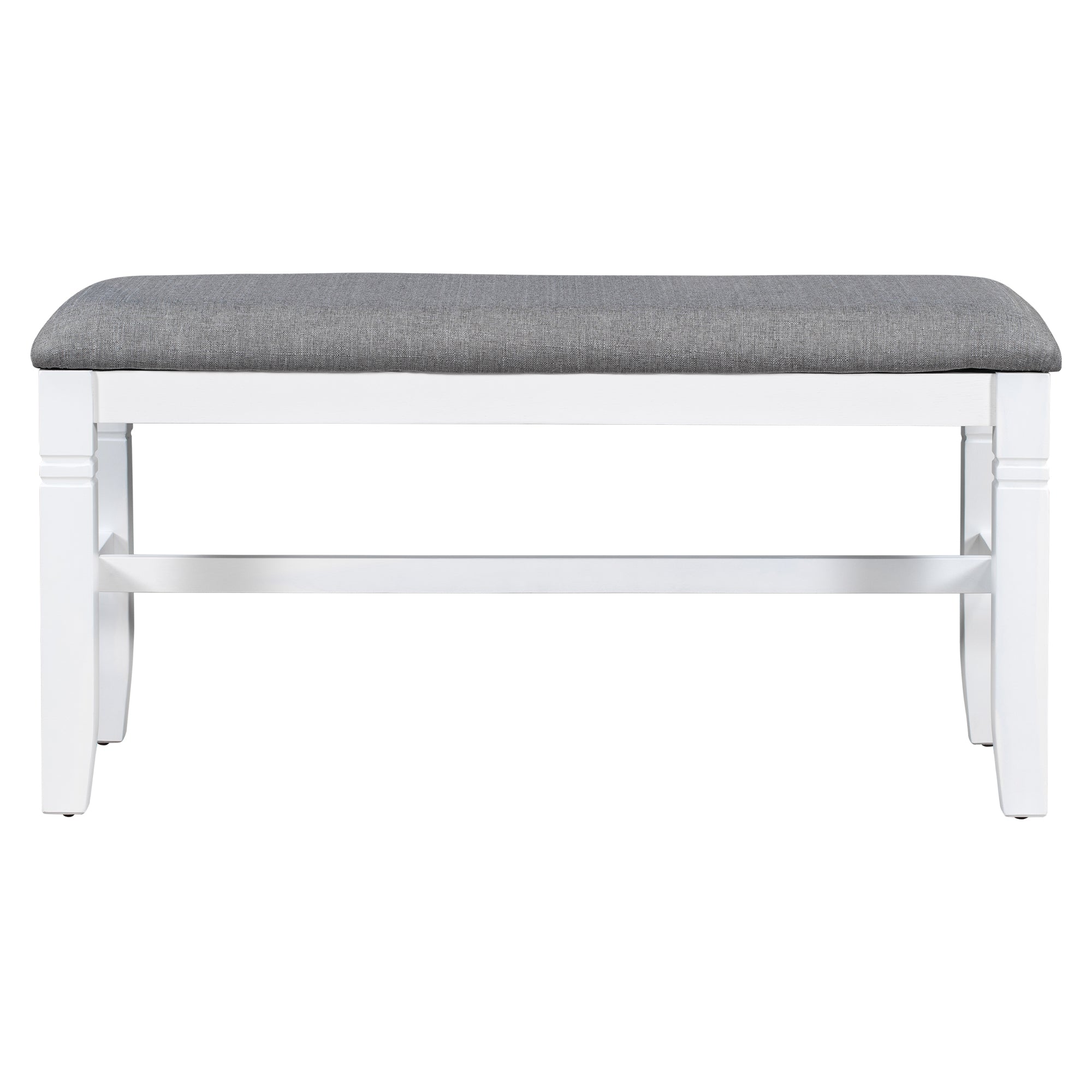 Set Tavolo Pranzo 6 Pezzi Legno Grigio Bianco