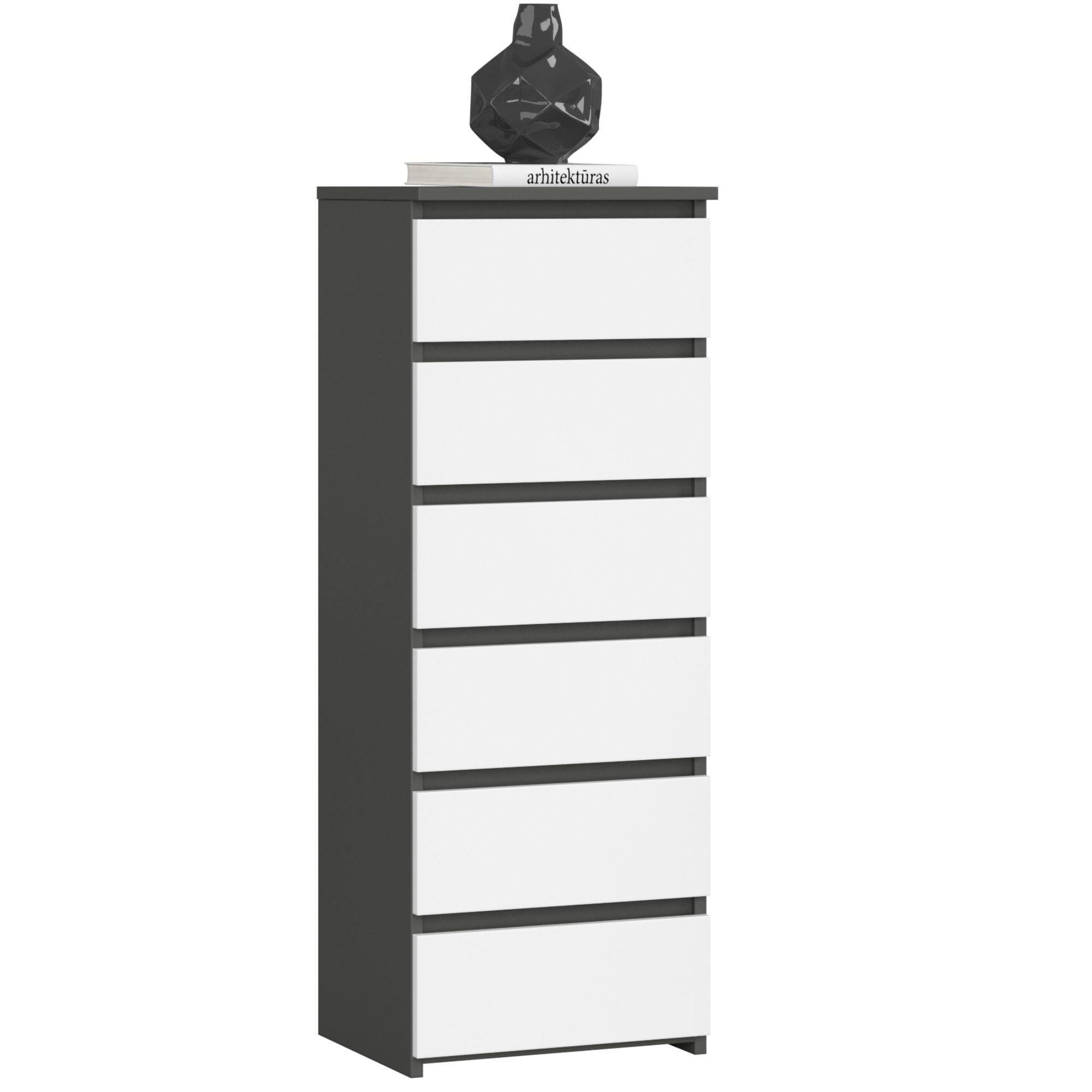 KOMODA CL6 PK GRAFIT SZARY / BIAŁA