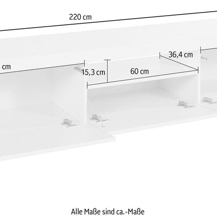 Porta TV ESSENTIAL 220 cm 2 anta 1 ribalta.