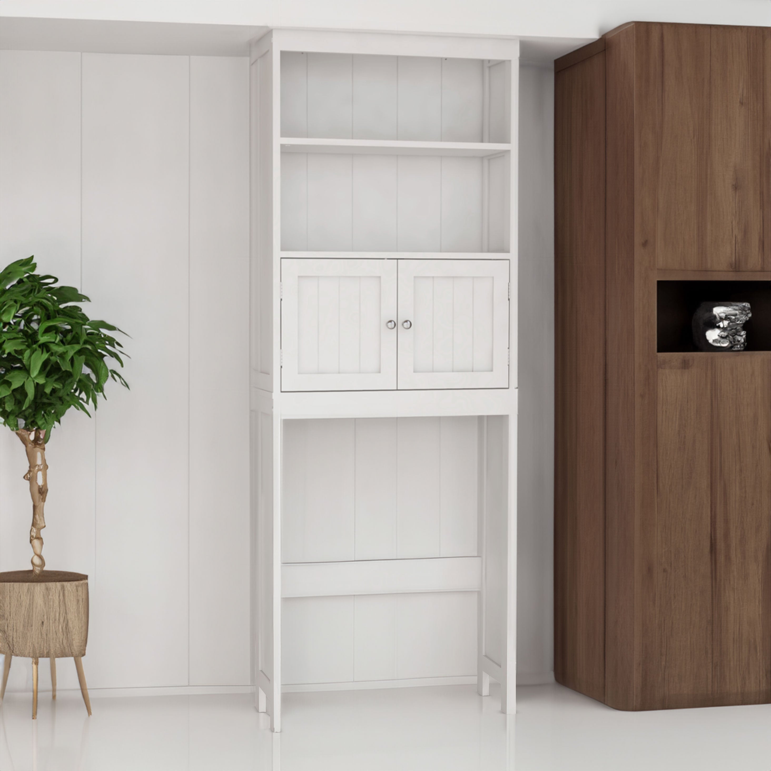 Mobile Bagno Sopra WC 2 Ripiani 2 Ante Legno
