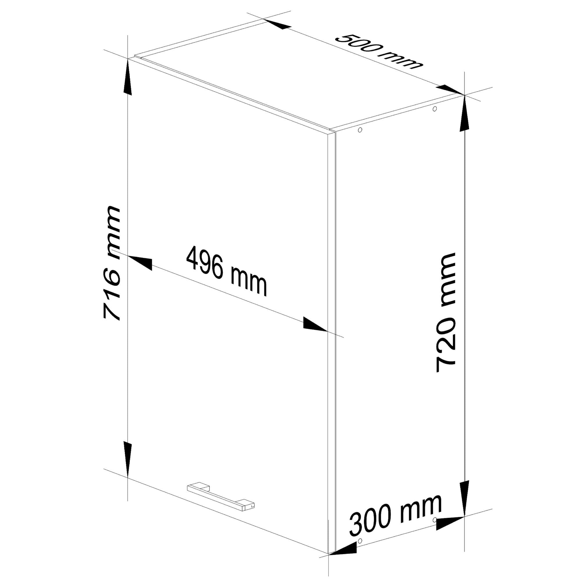 Pensile Cucina Linea 50 cm 1 Anta – Bianco/Rosso Lucido