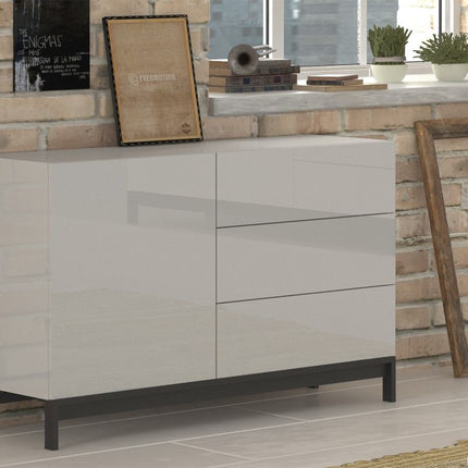 Credenza METIS 110 cm con piedi 1 anta + 3 cassetti.