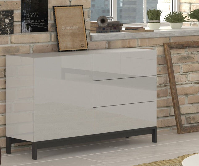 Credenza METIS 110 cm con piedi 1 anta + 3 cassetti.