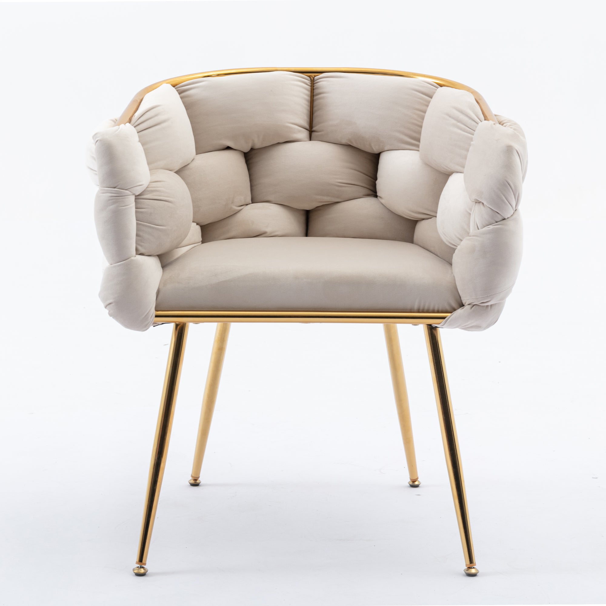Poltrona Moderna in Velluto Beige Veluxe