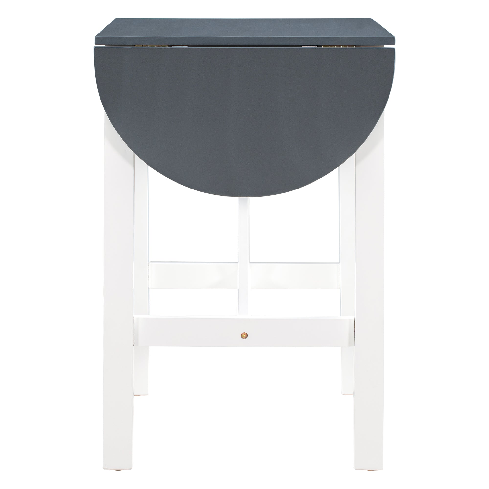 Set Tavolo Pranzo 3 Pezzi Ribaltabile Bianco Grigio