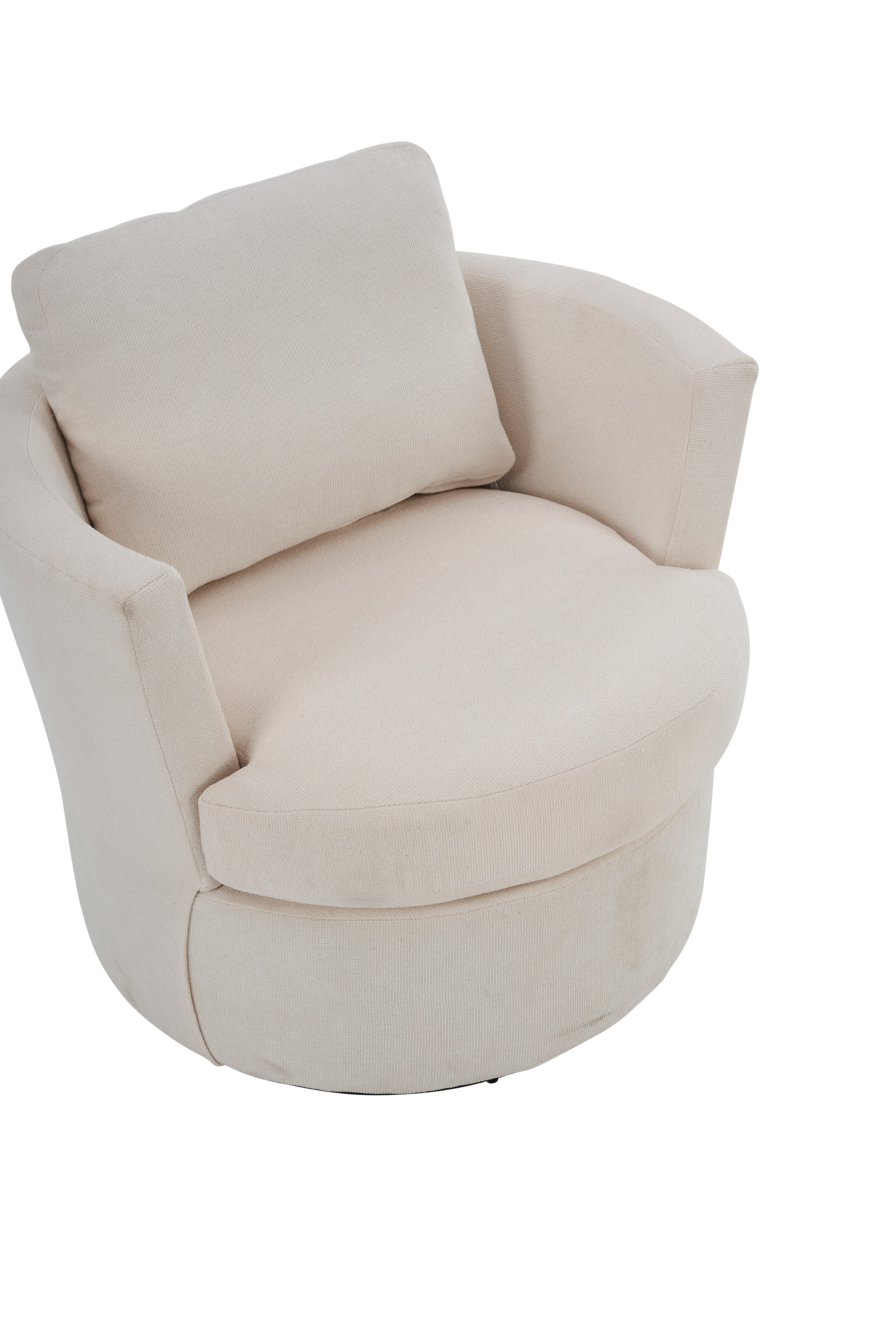 Poltrona Girevole Rotonda 360° Beige per Soggiorno